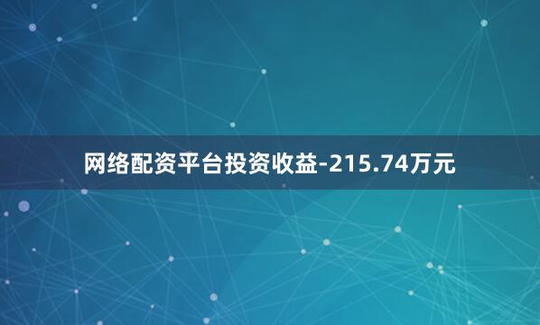 网络配资平台投资收益-215.74万元